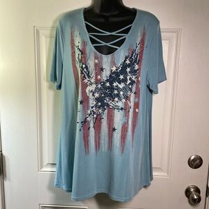 Size XL Vocal patriot top with eagle, never worn
